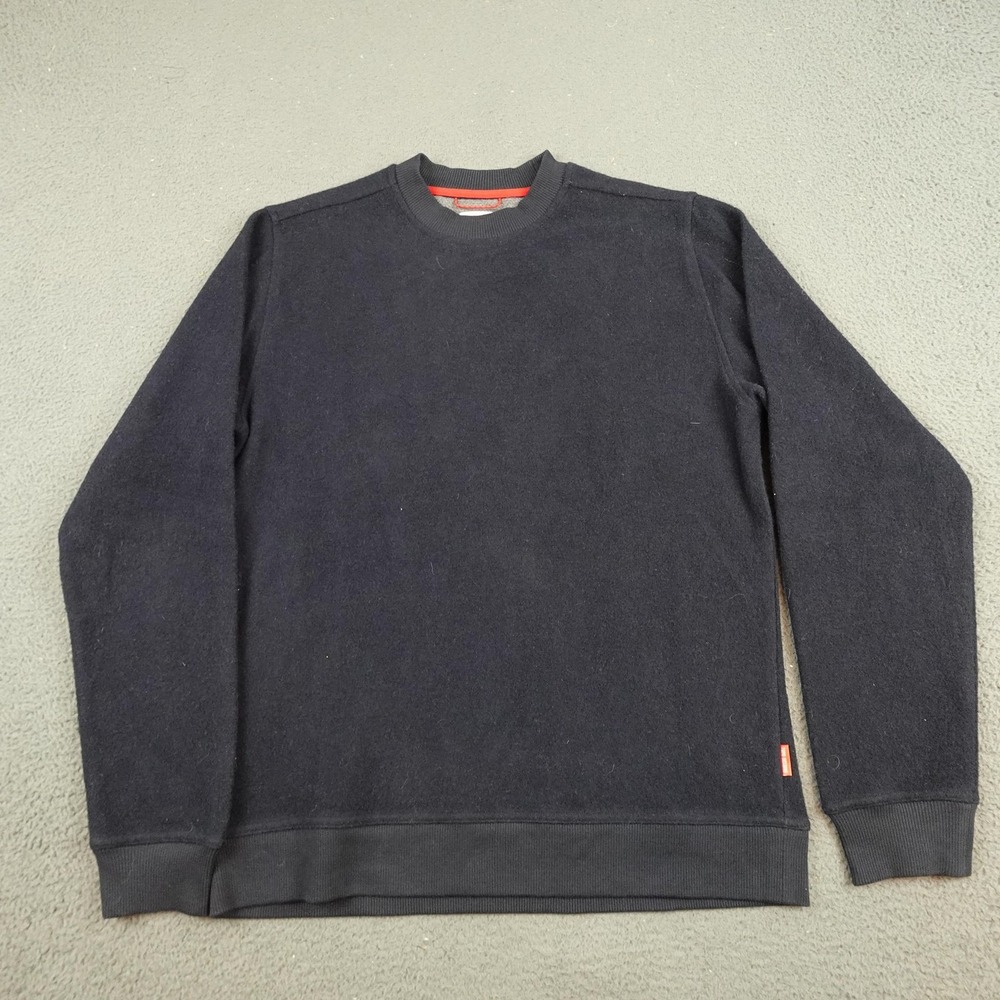 Topo Designs Global Sweater Mens Medium Blue Wool Blend Crewneck Pullover
